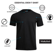 Load image into Gallery viewer, Essential Crew Black T-Shirt