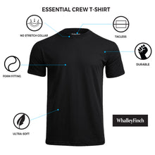 Load image into Gallery viewer, Essential Crew T-shirt Black 3-Pack
